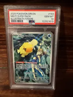 2025 POKEMON DRI EN-DESTINED RIVALS ILLUSTRATION RARE MISTY'S PSYDUCK PSA 10 - Image 1