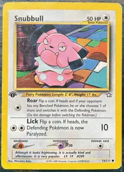 Pokemon TCG | Snubbull 74/111 | Neo Genesis | 1st Edition | MP - Image 1
