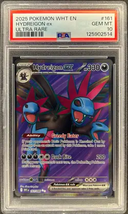 PSA 10 - HYDREIGON EX - 161/086 - WHITE FLARE WHT ENGLISH FULL ART POKEMON - Image 1