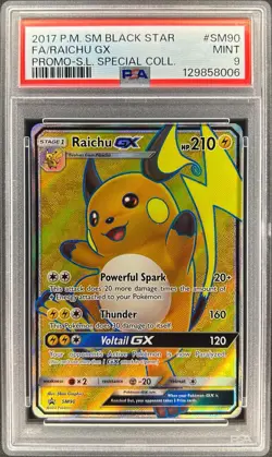 PSA 9 - RAICHU GX - SM90 - BLACK STAR PROMO SM FULL ART POKEMON ENGLISH - Image 1