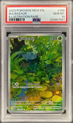 PSA 10 - BULBASAUR - 166/165 - POKEMON 151 EN-MEW IR FULL ART ENGLISH - Image 1