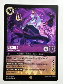 Ursula - Sea Witch Queen Ursula's Return 58/204 NM Lorcana Card - Image 1