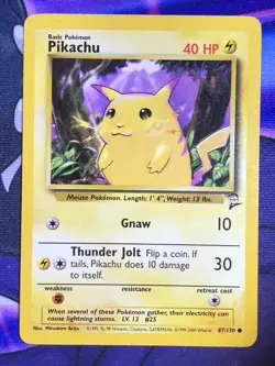 Pikachu 87/130 - Base Set 2 - Vintage WOTC Pokemon Card - NM Near Mint - Image 1