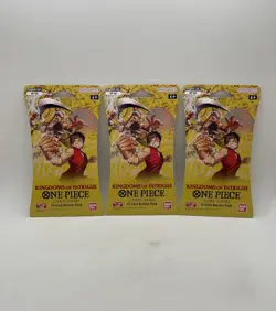 One Piece TCG Kingdoms Of Intrigue 12-Card Booster Pack Lot of 3 - Image 1
