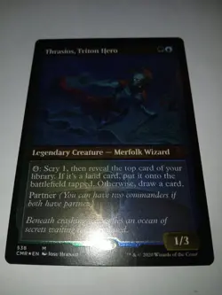1x Thrasios, Triton Hero (Foil Etched) NM Foil Commander Legends MTG - Image 1