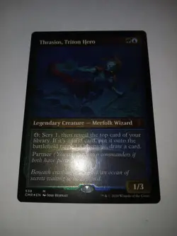 1x Thrasios, Triton Hero (Foil Etched) NM Foil Commander Legends MTG - Image 2