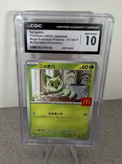 2025 POKEMON JAPANESE MEGA EVOLUTION MCDONALDS PROMO #017/M-P SPRIGATITO CGC 10 - Image 1