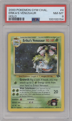 PSA 8 NM-MT 2000 POKEMON GYM CHALLENGE #4 ERIKA'S VENUSAUR HOLO - Image 1