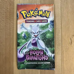 Pokemon EX Holon Phantoms Empty Booster Pack Mewtwo Art - Image 1