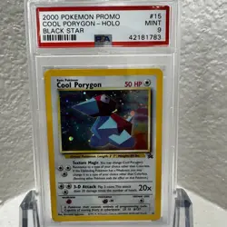 2000 Pokemon Black Star Promo Cool Porygon Holo BSP #15 - PSA 9 MINT - Image 1