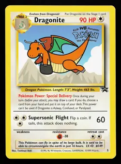 Dragonite (Movie Promo) 5 WOTC Black Star Promo Pokemon Card - Image 1