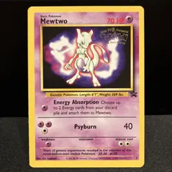 1999 Pokemon The First Movie Mewtwo Black Star WB Promo Stamp Card #3 NM - Image 1