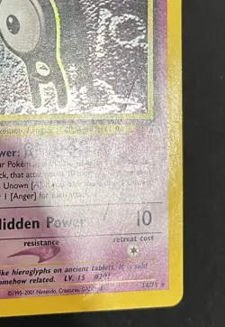 Unown A - 14/75 - Holo Rare - Neo Discovery - Pokemon Card - DMG - Image 4
