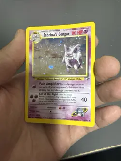 Pokemon Card Sabrinas Gengar 14/132 Gym Heroes Holo Played - Image 2