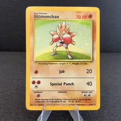 Hitmonchan 7/102 Base Set Holo Rare Vintage Pokemon TCG Card - Image 1