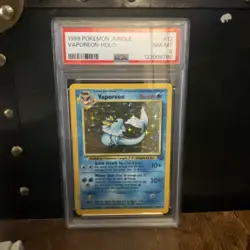 Pokemon TCG Vaporeon Holo Rare Card 12/64 Jungle Set PSA 8 NM-MT - Image 1