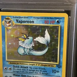 Pokemon TCG Vaporeon Holo Rare Card 12/64 Jungle Set PSA 8 NM-MT - Image 3