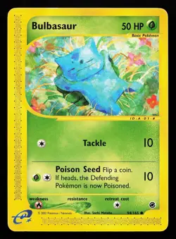 Bulbasaur 94/165 Common Expedition Pokemon Card creased - Image 1