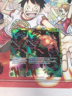 2x One Piece Card Game Roronoa Zoro OP06-118 SEC PRB-02 Reprint NM Eng - Image 1