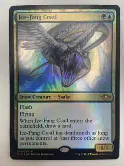 MTG Magic the Gathering Ice-Fang Coatl (203/404) Modern Horizons FOIL-NM - Image 1