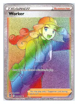 Pokemon TCG - Worker (Secret) - SWSH12: Silver Tempest 209/195 Secret Rare Holo - Image 1