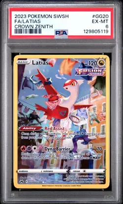 2023 POKEMON SWORD AND SHIELD CROWN ZENITH #GG20 FULL ART/LATIAS PSA 6 - Image 1