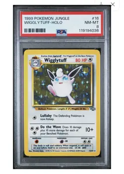 1999 POKEMON JUNGLE #16 WIGGLYTUFF-HOLO PSA 8, Free Shipping - Image 1