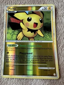 2010 Pokemon TCG HeartGold SoulSilver Pichu Reverse Holo 28/123 LP - Image 1