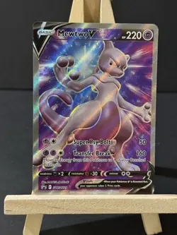 Pokemon TCG Mewtwo v SWSH229 Black Star Promo Full Art Holo Card Mint Condition - Image 1