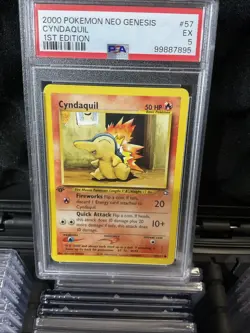 Low POP Pokemon Neo Genesis 1st Edition Cyndaquil Card 56/111 2000 WOTC EX PSA 5 - Image 4
