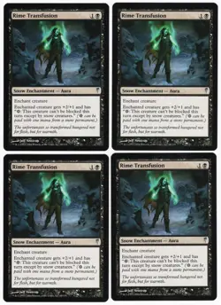 Rime Transfusion x4 4x 2006 Coldsnap PLAYSET Black Snow Enchantment MTG NM AZ1 - Image 1
