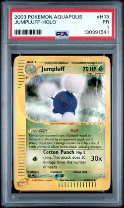 PSA 1 PR POOR 2003 Pokemon TCG Jumpluff Aquapolis H13/H32 Holo Rare POP 1 - Image 1
