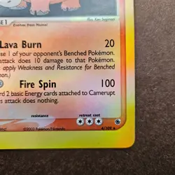 Camerupt 4/109 Pokemon EX Ruby & Sapphire Reverse Holo Rare NM - Image 5