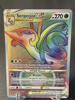 Serperior Vstar - 196/195 Silver Tempest Rainbow Pokemon - NM/MINT - Image 1