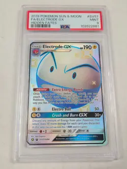 Pokemon Sun and Moon FA Electrode GX #SV57 Hidden Fates 2019 PSA 9 Mint - Image 1