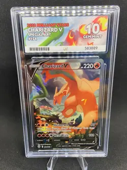 Charizard V 154/172 - Brilliant Stars - ACE 10 Perfect Subgrades Pokemon TCG - Image 1