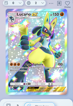Pokemon TCG POCKET - Lucario EX Shiny 2?, Shining Revelry, English - Image 1