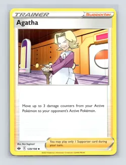Pokemon TCG Agatha 129/198 SWSH06: Chilling Reign Normal NM - Image 1