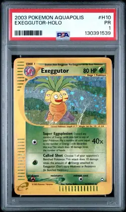 PSA 1 PR POOR 2003 Pokemon TCG Exeggutor Aquapolis H10/H32 Holo Rare POP 5 - Image 1