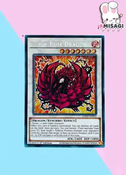 Yu-Gi-Oh! Black Rose Dragon L5DD-ENS02 Secret Rare CHIBI ART Karte TCG Englisch - Image 1