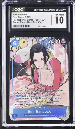 Boa Hancock ST17-004 One Piece Promotion Cards SUPER RARE VOL. 1 CGC GEM MINT 10 - Image 1
