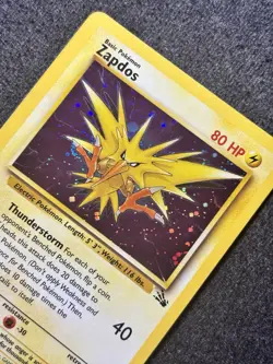 Zapdos 15/62 Fossil Set Holo Rare Vintage Pokemon Card 1999-2000 Cosmos LP - Image 5