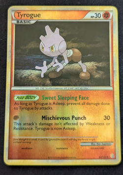 Tyrogue 33/123 - Reverse Holo Pokemon Card - 2010 HeartGold SoulSilver - Image 1