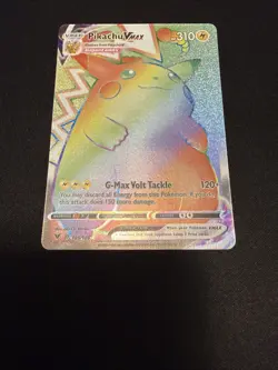 Pokemon TCG Vivid Voltage Rainbow Pikachu VMAX Secret Rare Card 188/185 - Image 1