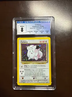 CGC 8 Clefairy 1999 Base Set 5/102 Holo WOTC Pokemon Card - Image 1