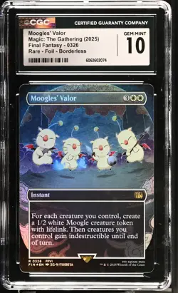 MOOGLES' VALOR Final Fantasy Borderless Foil Rare CGC 10 MTG [Nostalgium] - Image 1