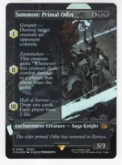 MTG Final Fantasy Foil Rare #0365 Summon Primal Odin - Image 1