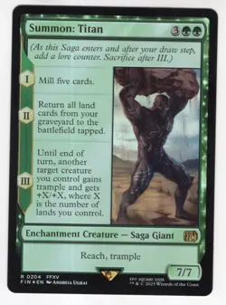 MTG Final Fantasy Foil Rare #0204 Summon Titan - Image 1