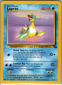 Lapras 25/62 Non Holo Fossil - Pokemon Card - LP - Image 1