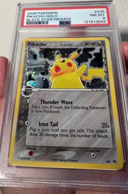 2006 Pokemon Delta Species Pikachu-Holo #35 Black Star Promo PSA 8 - Image 1